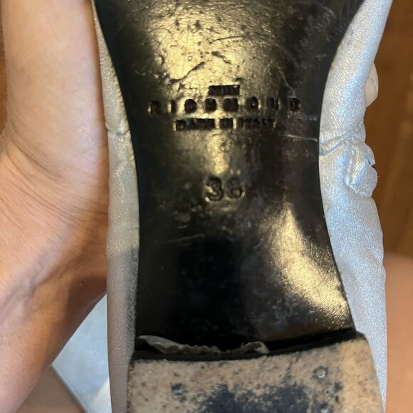 John Richmond Over The Knee Silver Leather Boots Size 38 EU / 7.5 US - Picture 10 of 10